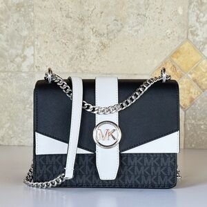 Michael Kors Greenwich Small Crossbody Bag MK Black Multi